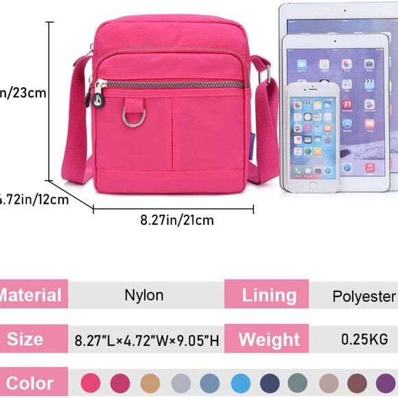Crossbody Bag Purse For Women Nylon Waterproof Shoulder Handbags Casual Travel M - Picture 2 of 7